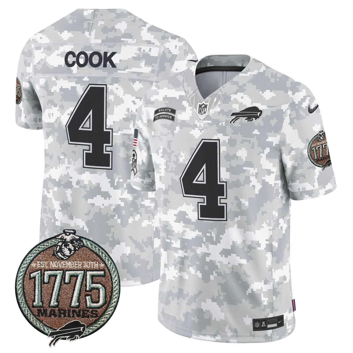 Bills 2024 Salute to Service Establishment Year Patch Vapor Limited Jersey - All Stitched - image 2
