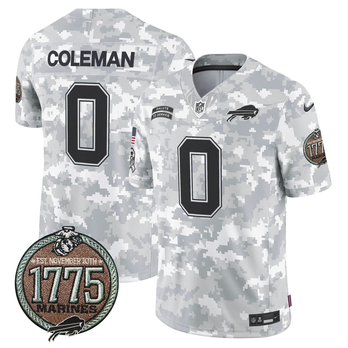 Bills 2024 Salute to Service Establishment Year Patch Vapor Limited Jersey - All Stitched - image 7