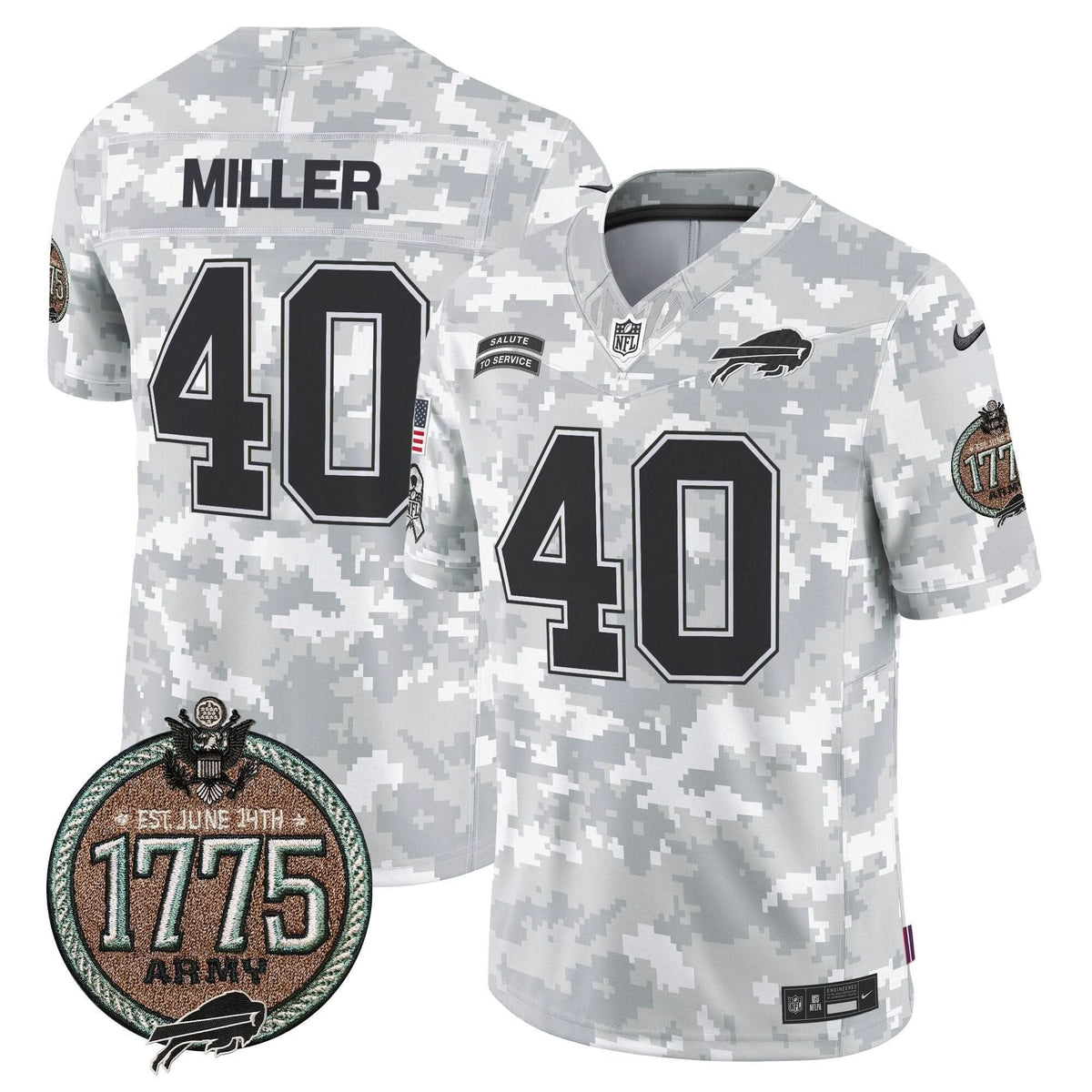 Bills 2024 Salute to Service Establishment Year Patch Vapor Limited Jersey - All Stitched - image 12