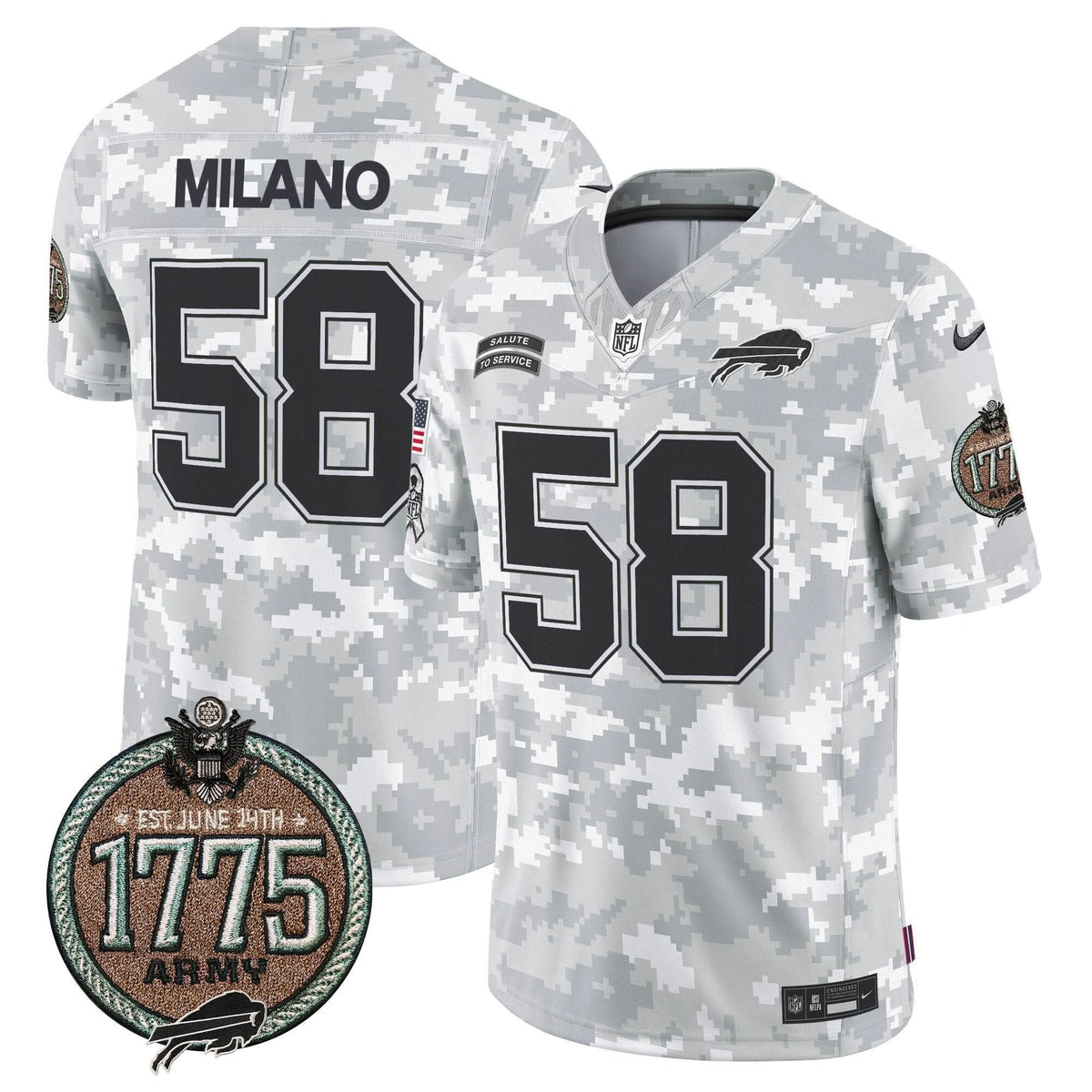 Bills 2024 Salute to Service Establishment Year Patch Vapor Limited Jersey - All Stitched - image 13