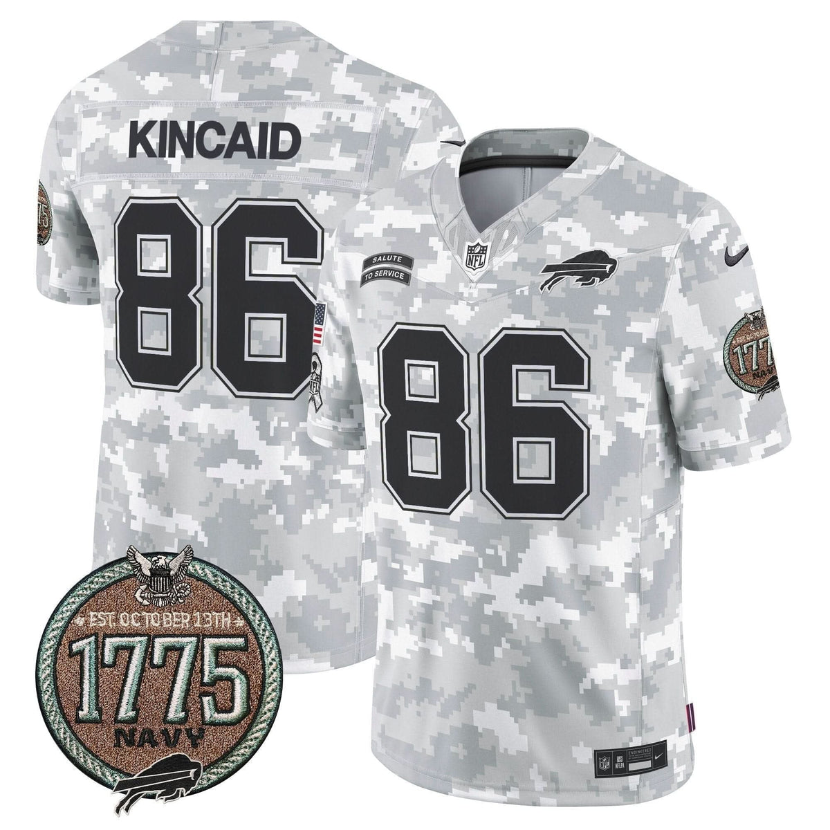 Bills 2024 Salute to Service Establishment Year Patch Vapor Limited Jersey - All Stitched - image 22