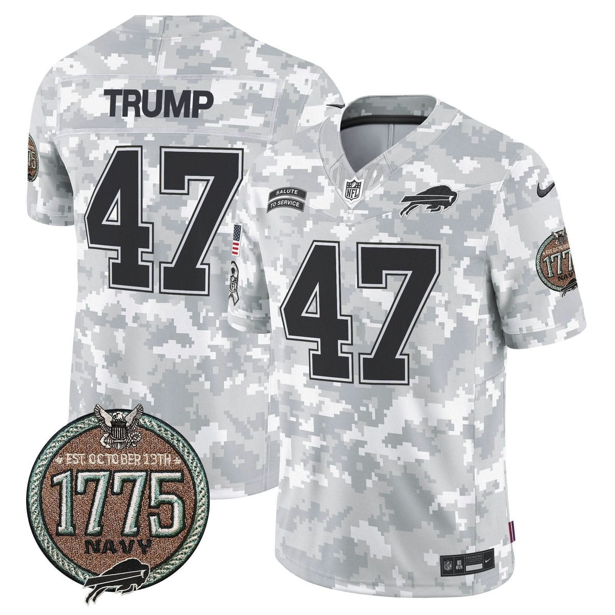 Bills 2024 Salute to Service Establishment Year Patch Vapor Limited Jersey - All Stitched - image 24