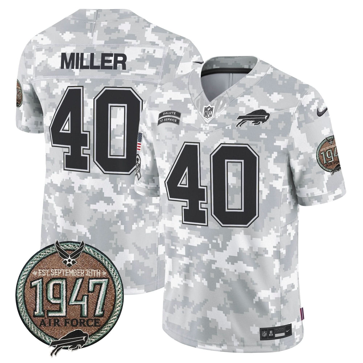 Bills 2024 Salute to Service Establishment Year Patch Vapor Limited Jersey - All Stitched - image 28