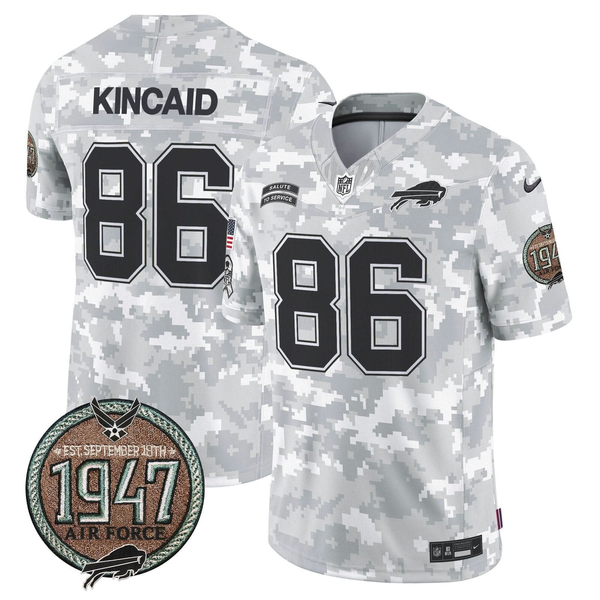 Bills 2024 Salute to Service Establishment Year Patch Vapor Limited Jersey - All Stitched - image 30