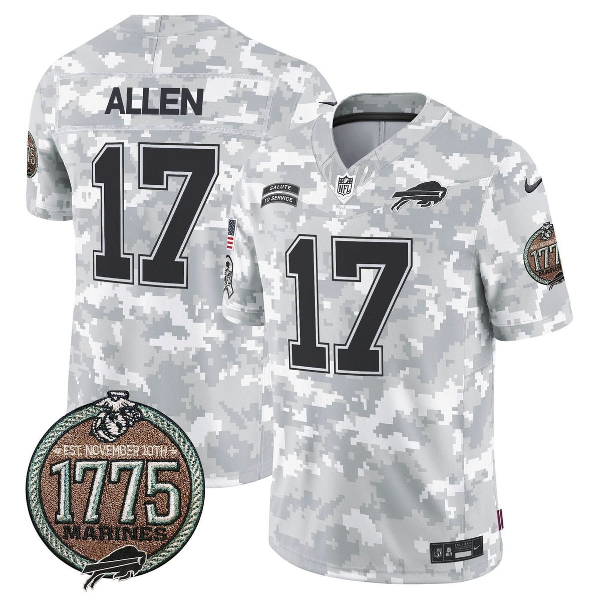 Bills 2024 Salute to Service Establishment Year Patch Vapor Limited Jersey - All Stitched - image 1