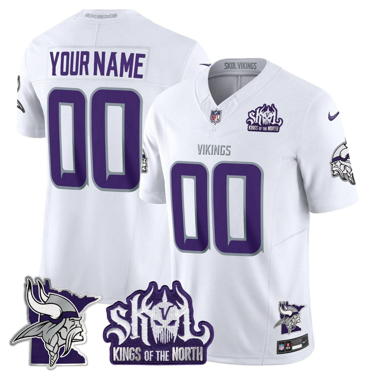Minnesota Vikings Kings Of The North Patch Vapor Limited Custom Jersey V3 - All Stitched - image 1