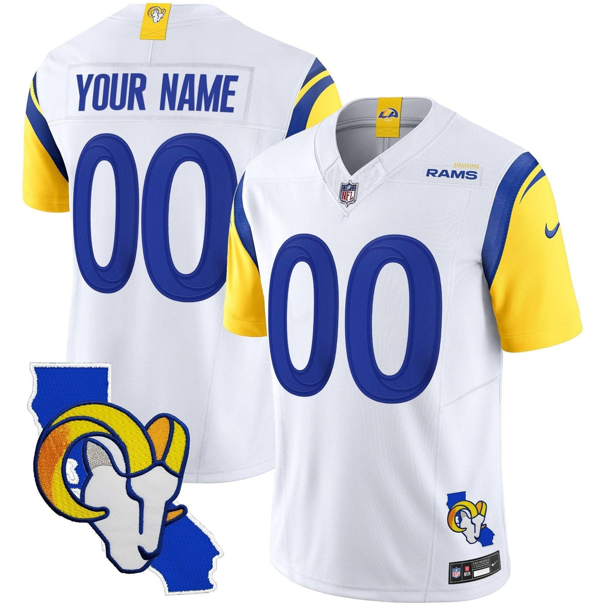Rams California Patch Vapor Limited Custom Jersey - All Stitched - image 4