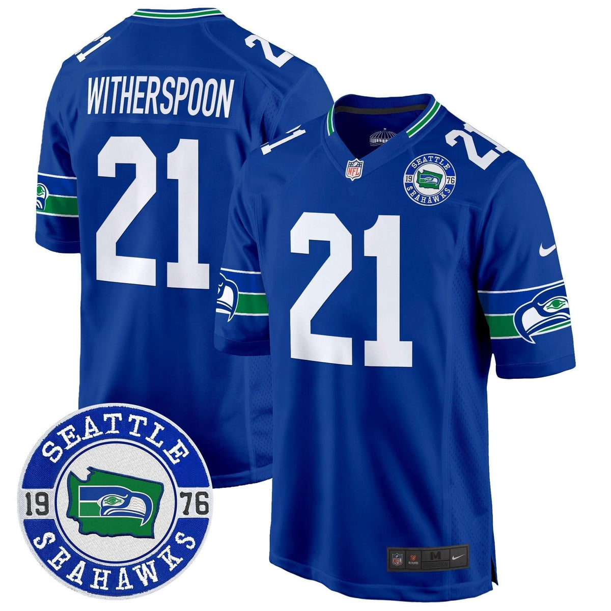 Seahawks Throwback Est. 1976 Patch Game Jersey - All Stitched - image 21