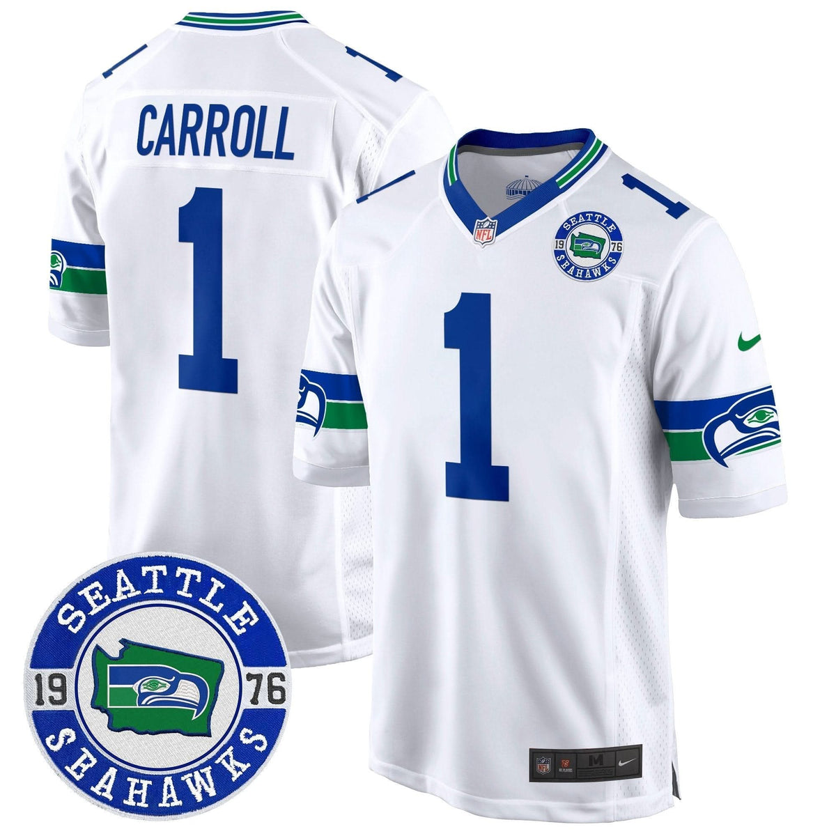 Seahawks Throwback Est. 1976 Patch Game Jersey - All Stitched - image 28