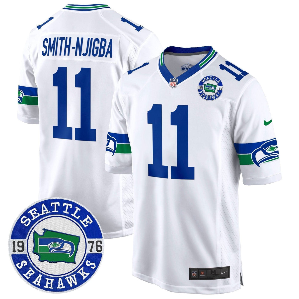Seahawks Throwback Est. 1976 Patch Game Jersey - All Stitched - image 29