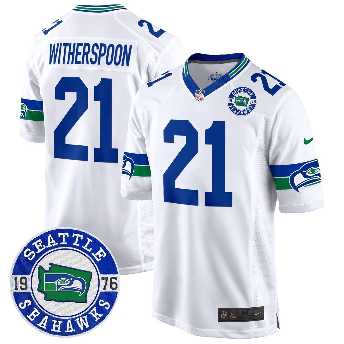 Seahawks Throwback Est. 1976 Patch Game Jersey - All Stitched - image 30