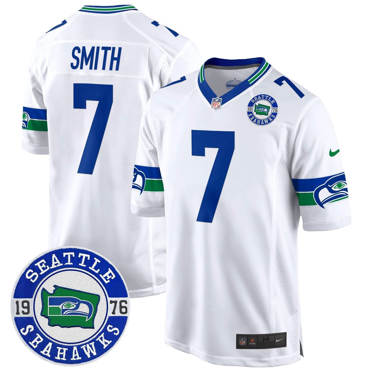 Seahawks Throwback Est. 1976 Patch Game Jersey - All Stitched - image 31