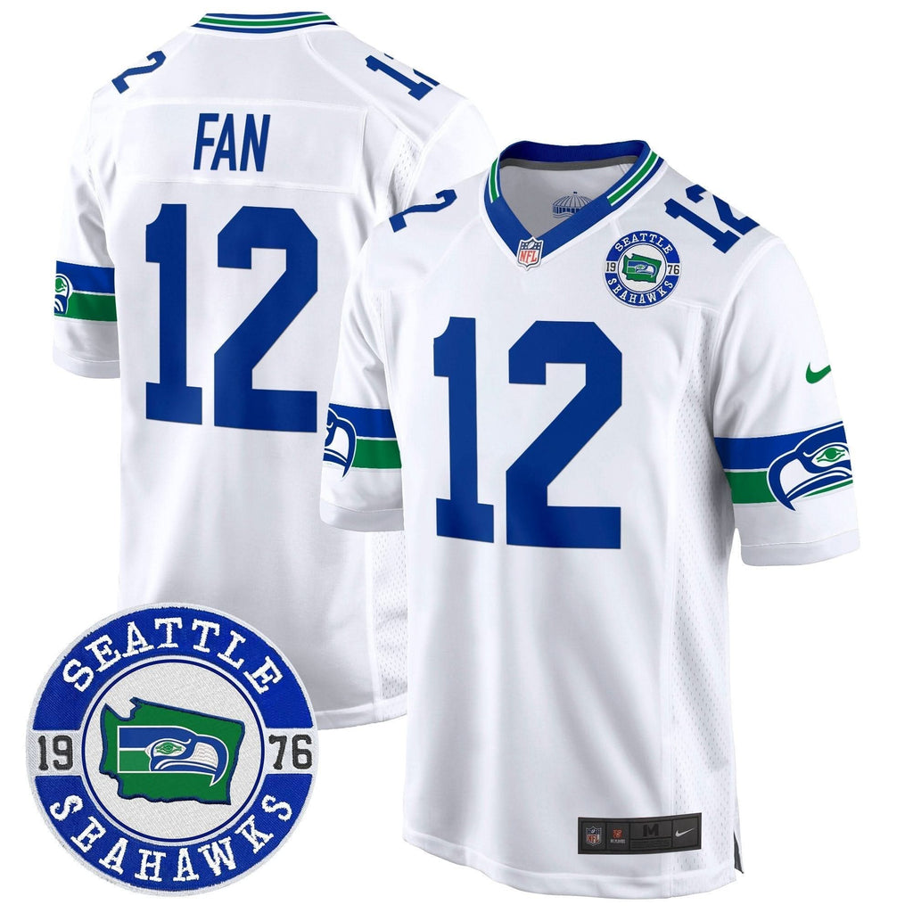 Seahawks Throwback Est. 1976 Patch Game Jersey - All Stitched - image 35