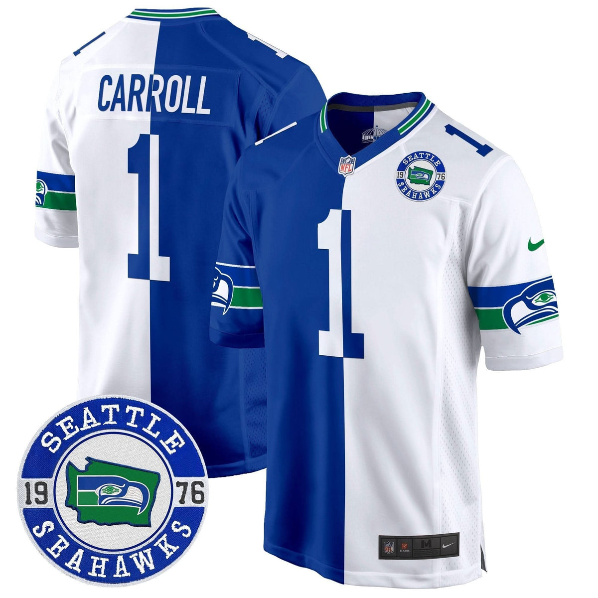 Seahawks Throwback Est. 1976 Patch Game Jersey - All Stitched - image 37