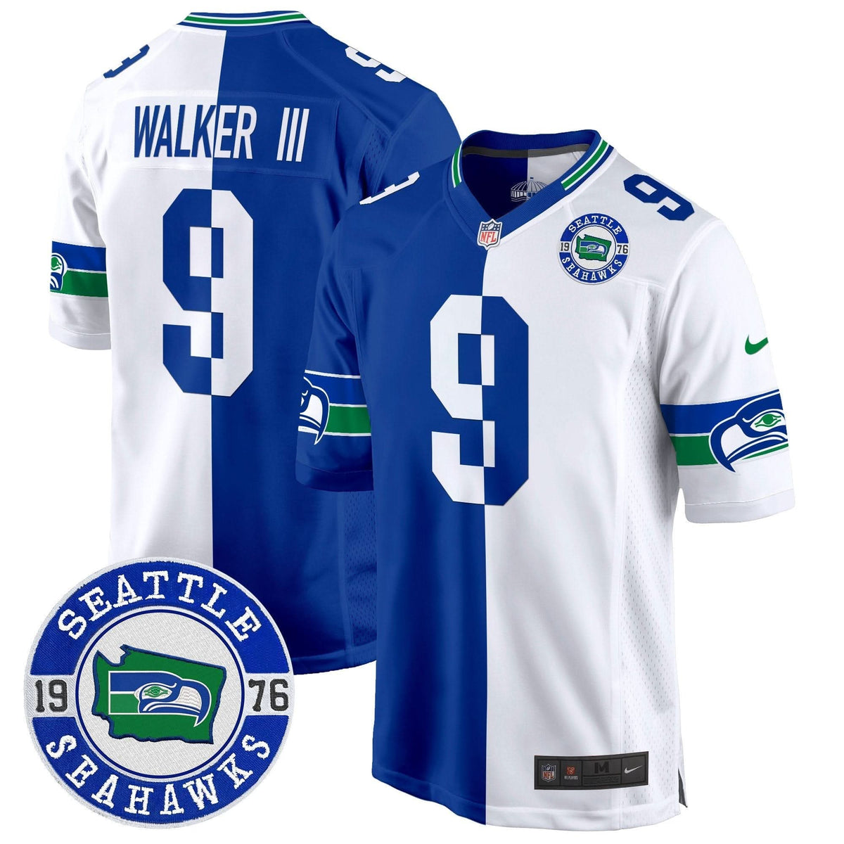 Seahawks Throwback Est. 1976 Patch Game Jersey - All Stitched - image 42