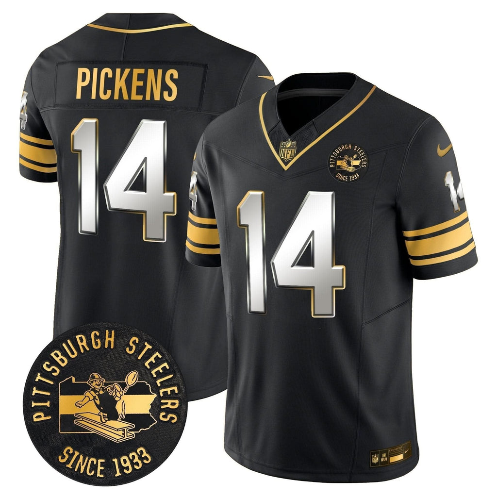 Pittsburgh Steelers Throwback 1933 Patch Gold Vapor Limited Jersey - All Stitched - image 33