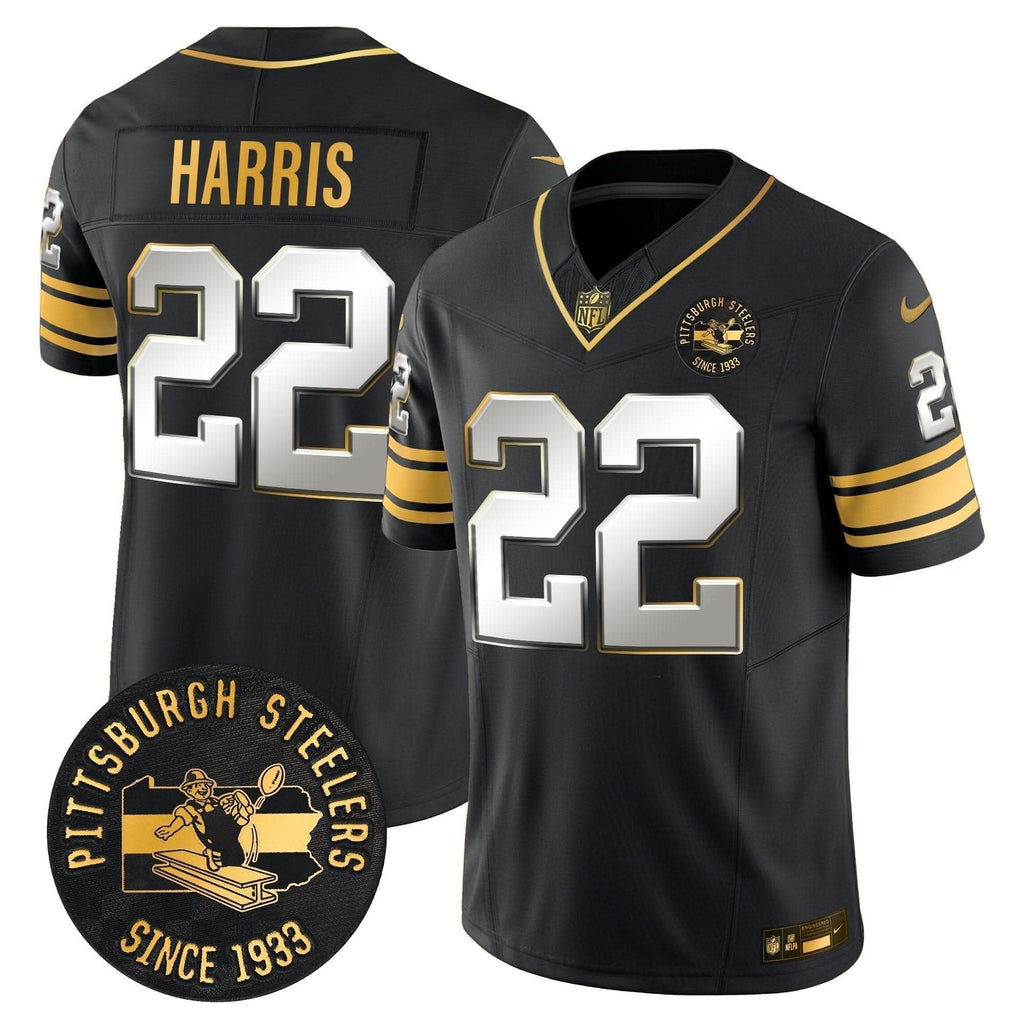 Pittsburgh Steelers Throwback 1933 Patch Gold Vapor Limited Jersey - All Stitched - image 34