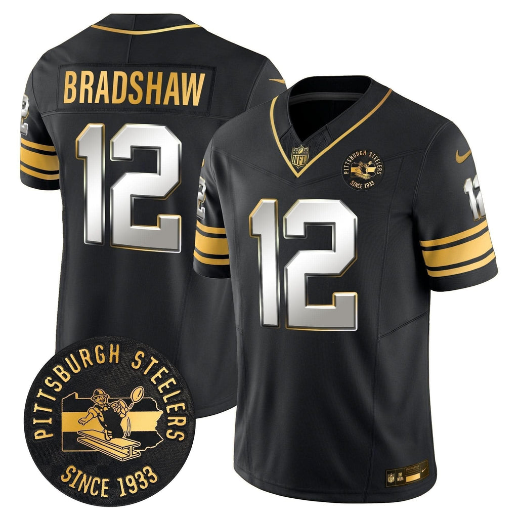 Pittsburgh Steelers Throwback 1933 Patch Gold Vapor Limited Jersey - All Stitched - image 36