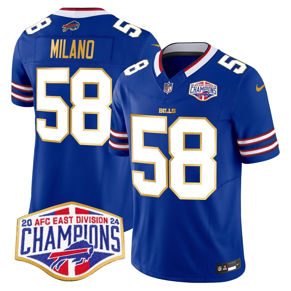 Bills 2024 AFC East Division Champions Gold Trim Vapor Limited Jersey - All Stitched - image 4