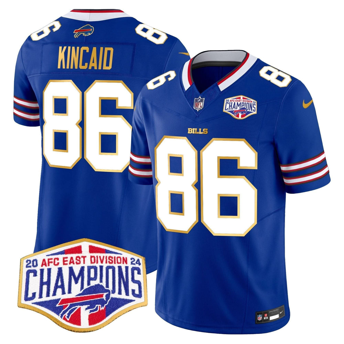 Bills 2024 AFC East Division Champions Gold Trim Vapor Limited Jersey - All Stitched - image 5