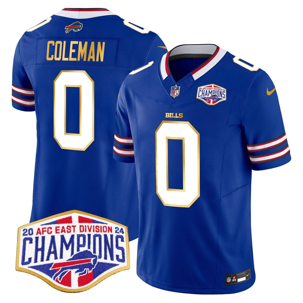 Bills 2024 AFC East Division Champions Gold Trim Vapor Limited Jersey - All Stitched - image 6
