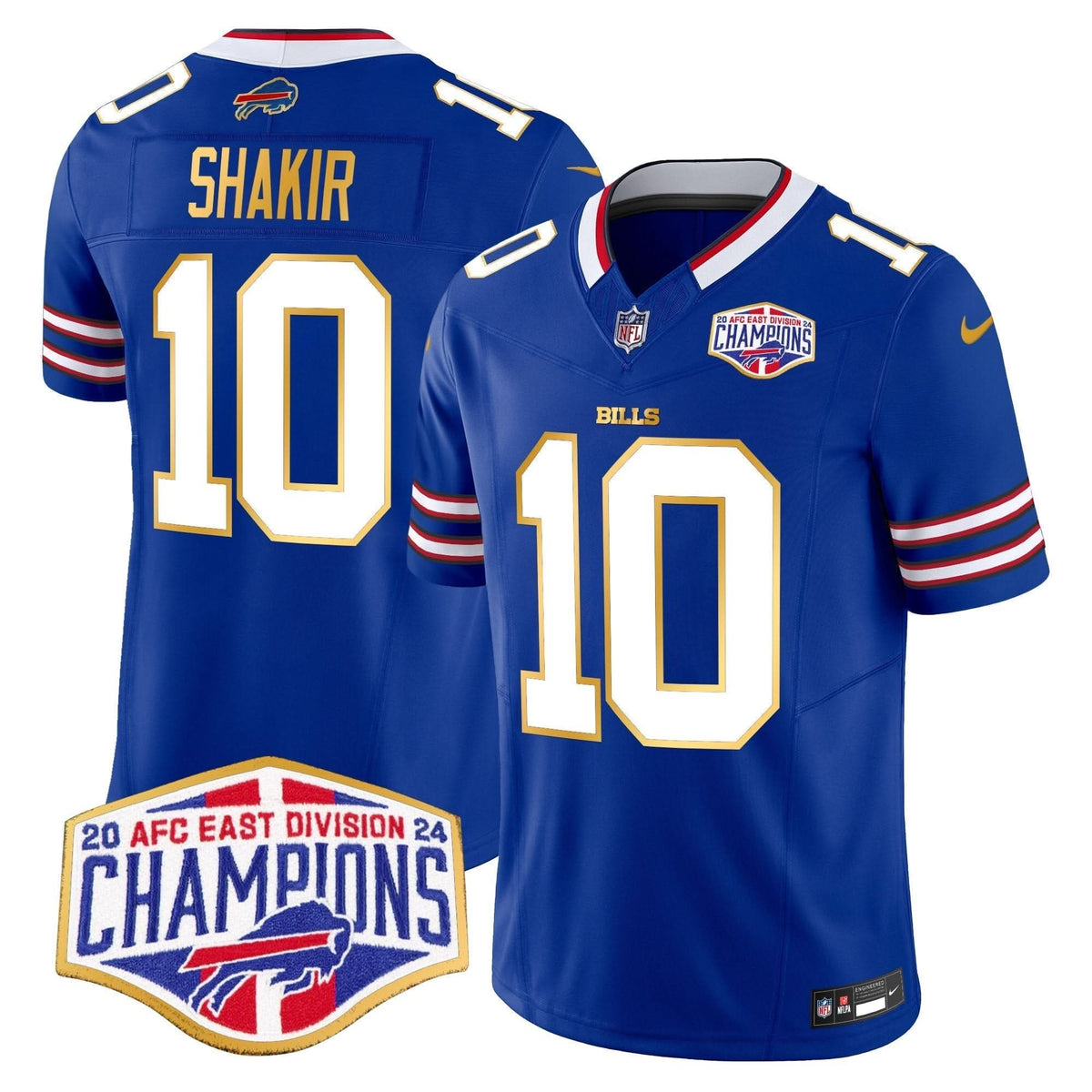 Bills 2024 AFC East Division Champions Gold Trim Vapor Limited Jersey - All Stitched - image 7