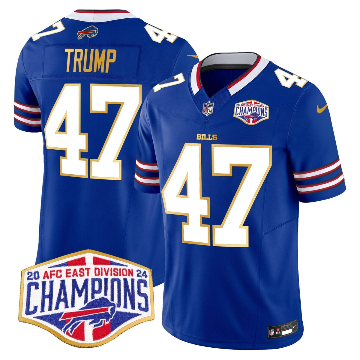 Bills 2024 AFC East Division Champions Gold Trim Vapor Limited Jersey - All Stitched - image 8