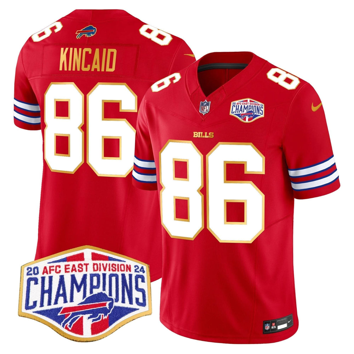 Bills 2024 AFC East Division Champions Gold Trim Vapor Limited Jersey - All Stitched - image 13