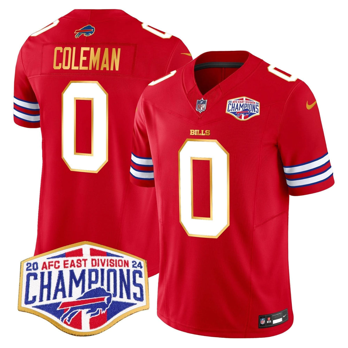 Bills 2024 AFC East Division Champions Gold Trim Vapor Limited Jersey - All Stitched - image 14