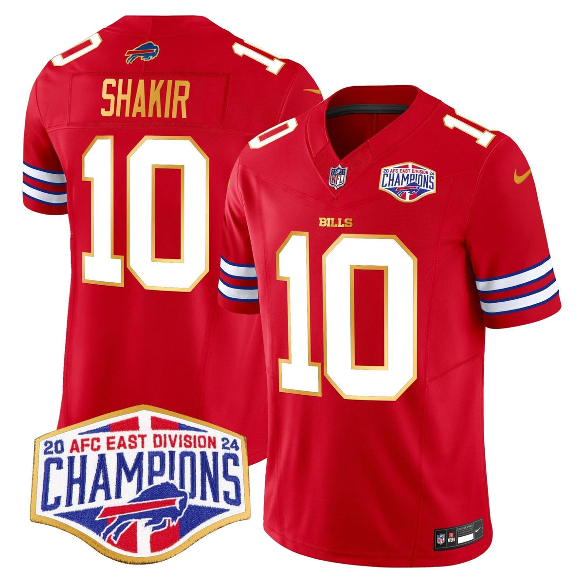 Bills 2024 AFC East Division Champions Gold Trim Vapor Limited Jersey - All Stitched - image 15
