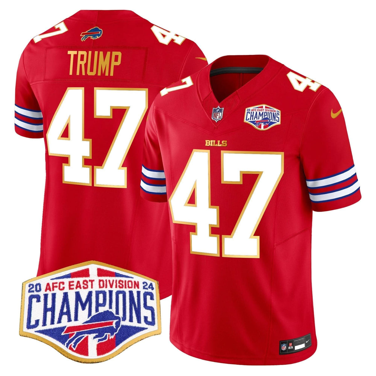Bills 2024 AFC East Division Champions Gold Trim Vapor Limited Jersey - All Stitched - image 16
