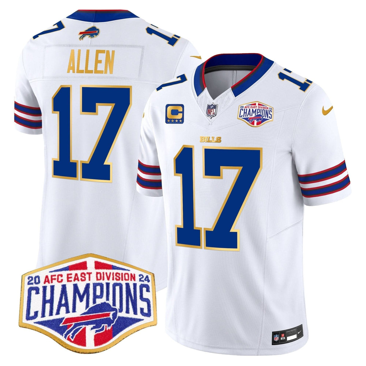 Bills 2024 AFC East Division Champions Gold Trim Vapor Limited Jersey - All Stitched - image 17