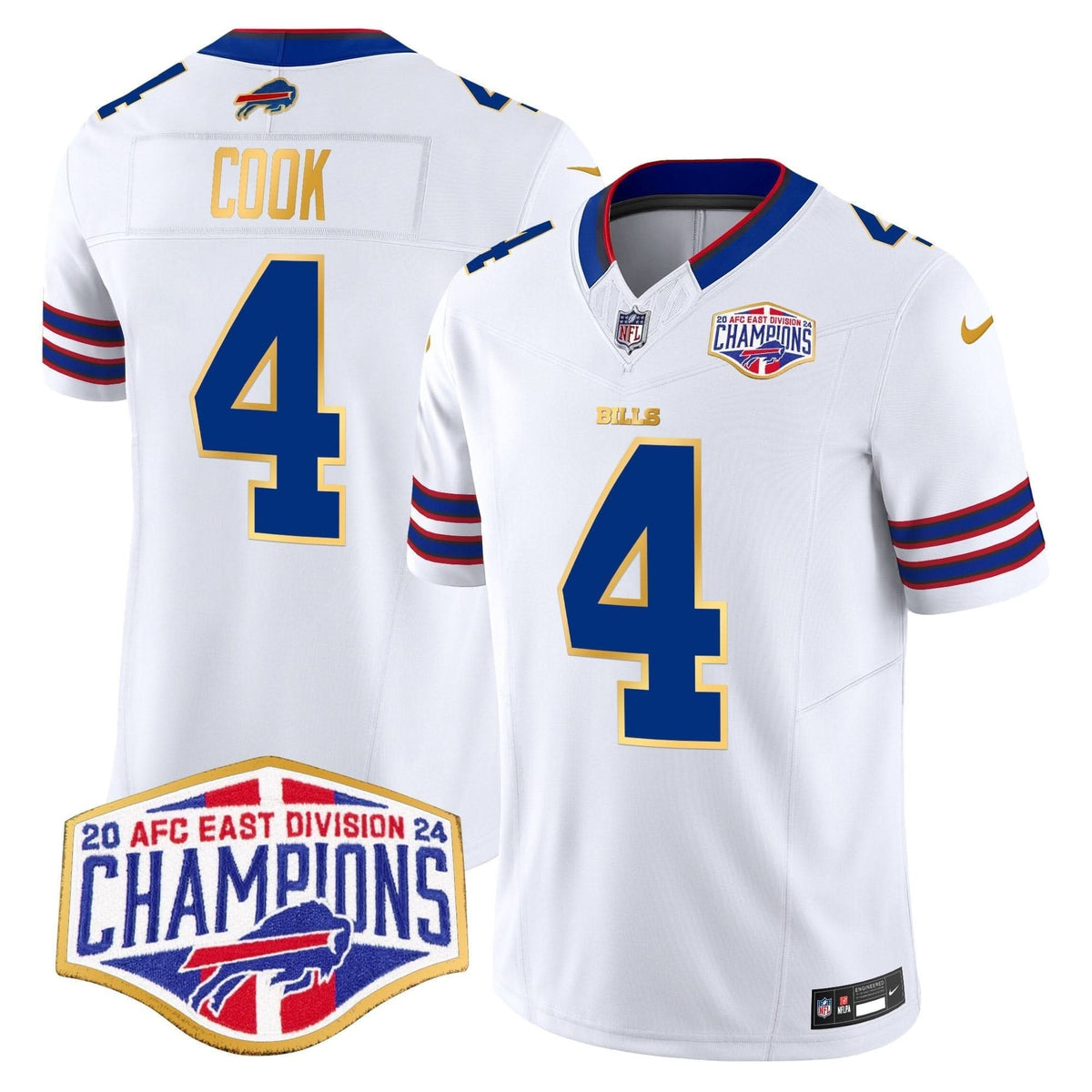 Bills 2024 AFC East Division Champions Gold Trim Vapor Limited Jersey - All Stitched - image 18