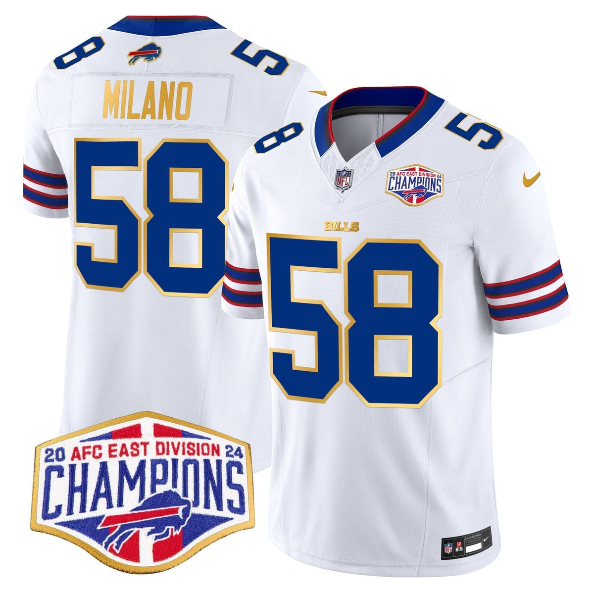 Bills 2024 AFC East Division Champions Gold Trim Vapor Limited Jersey - All Stitched - image 20