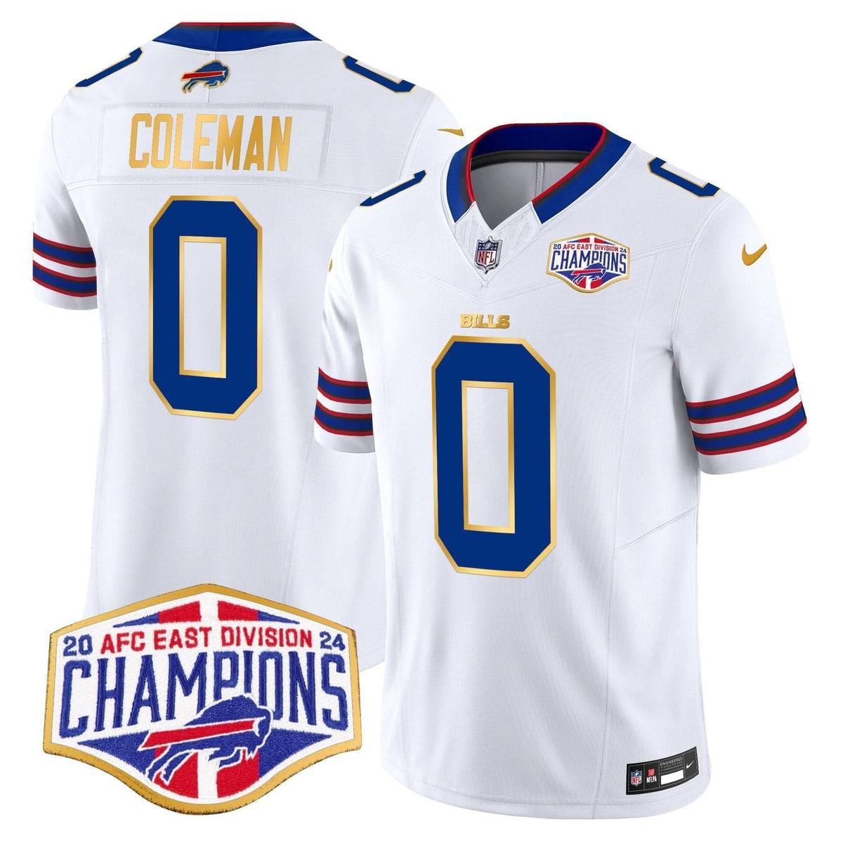Bills 2024 AFC East Division Champions Gold Trim Vapor Limited Jersey - All Stitched - image 22