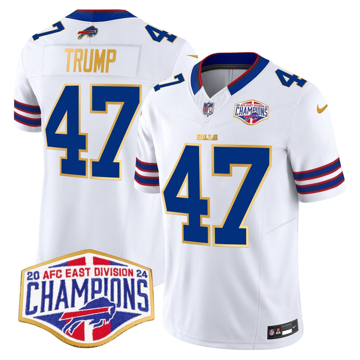 Bills 2024 AFC East Division Champions Gold Trim Vapor Limited Jersey - All Stitched - image 24