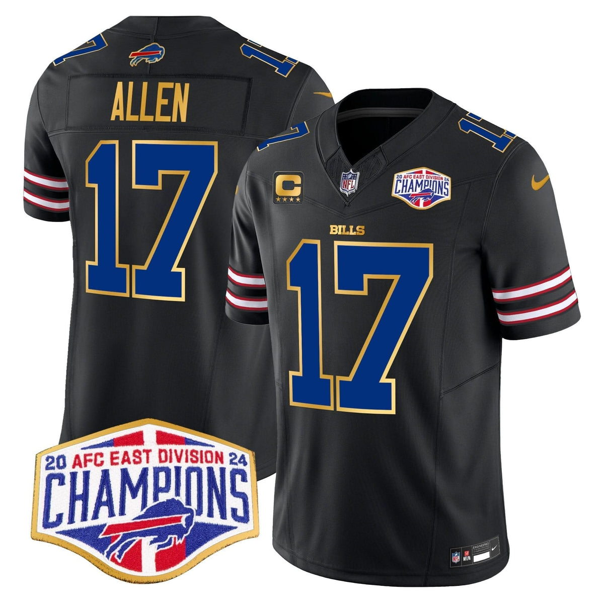 Bills 2024 AFC East Division Champions Gold Trim Vapor Limited Jersey - All Stitched - image 25