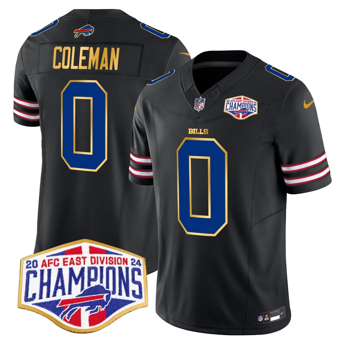 Bills 2024 AFC East Division Champions Gold Trim Vapor Limited Jersey - All Stitched - image 30