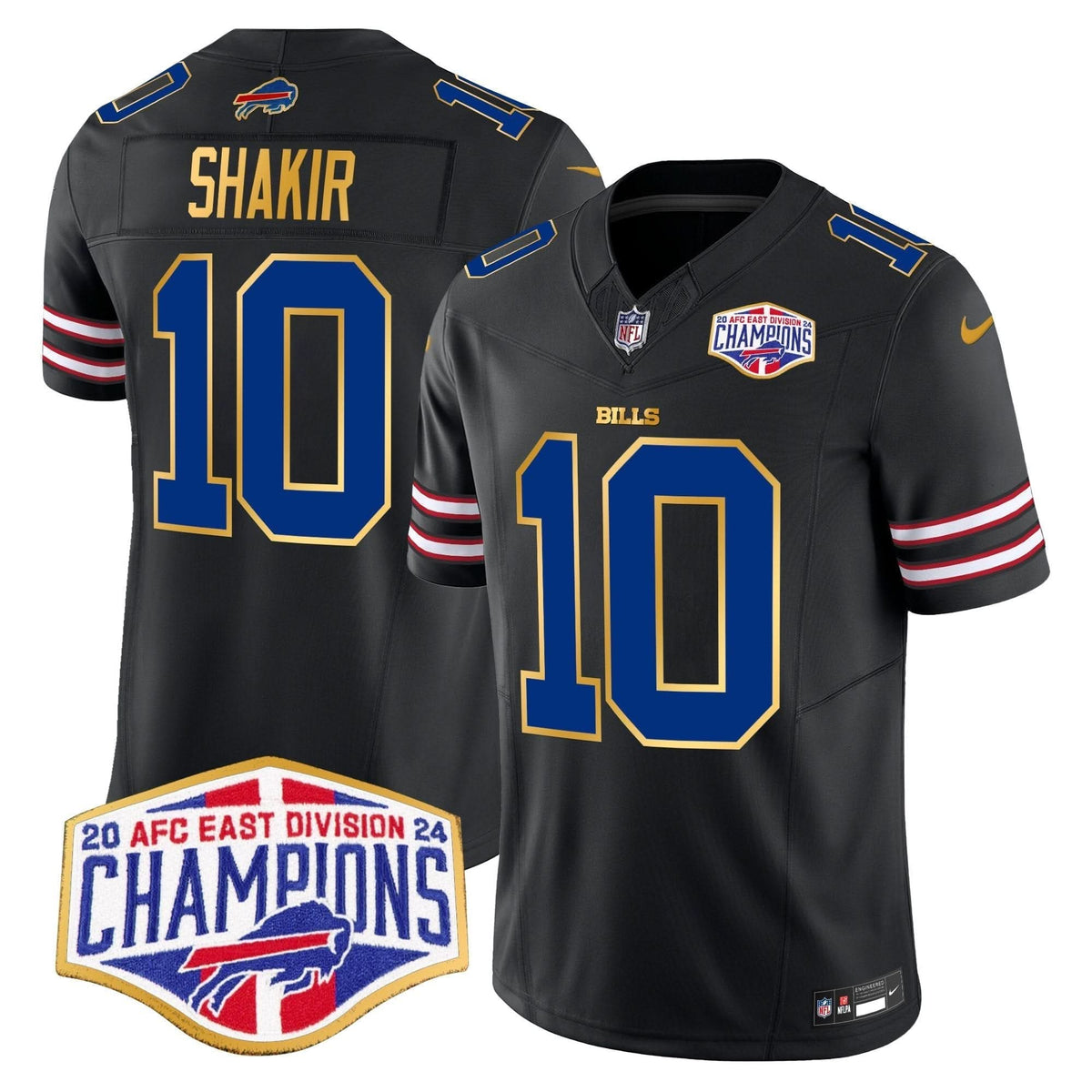 Bills 2024 AFC East Division Champions Gold Trim Vapor Limited Jersey - All Stitched - image 31