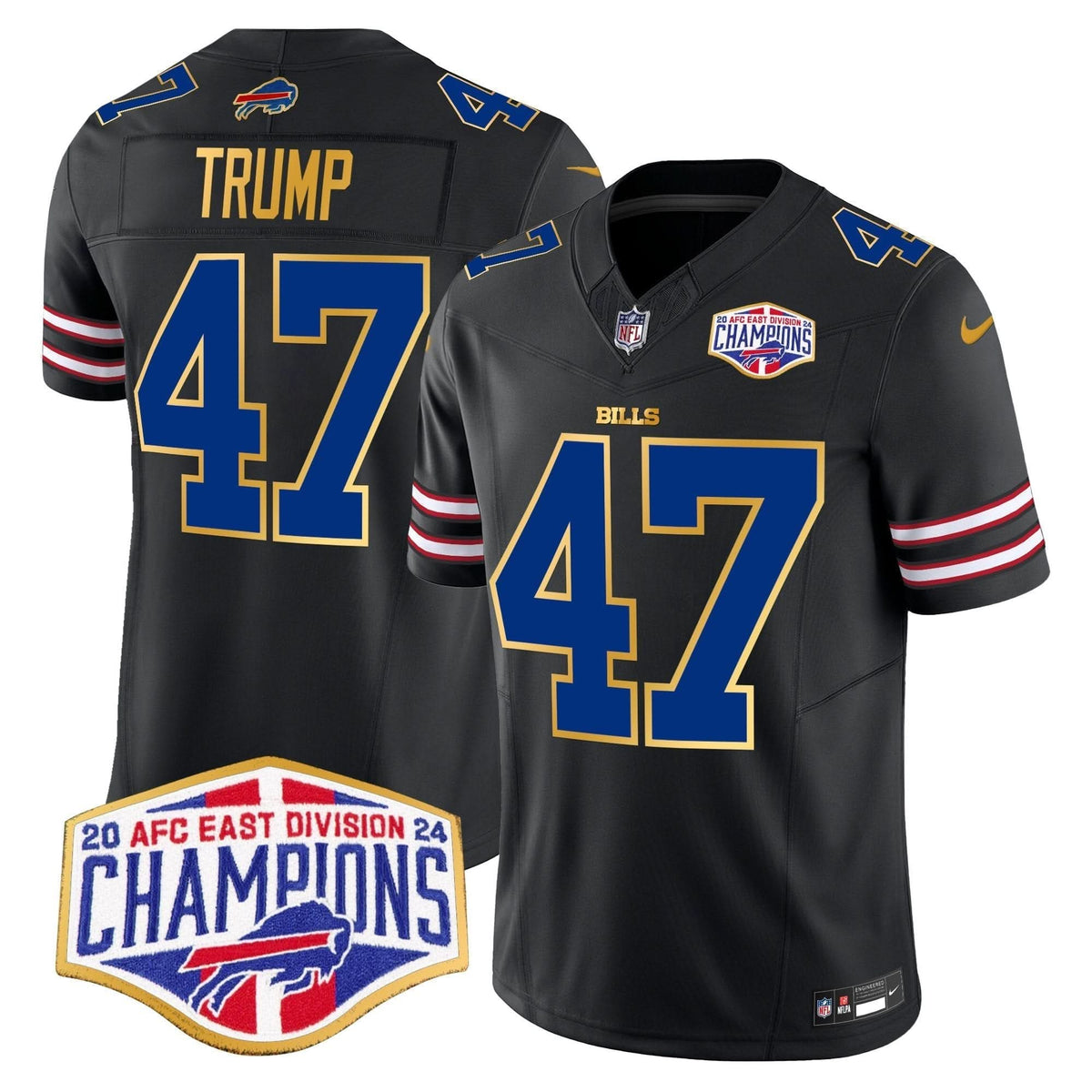 Bills 2024 AFC East Division Champions Gold Trim Vapor Limited Jersey - All Stitched - image 32