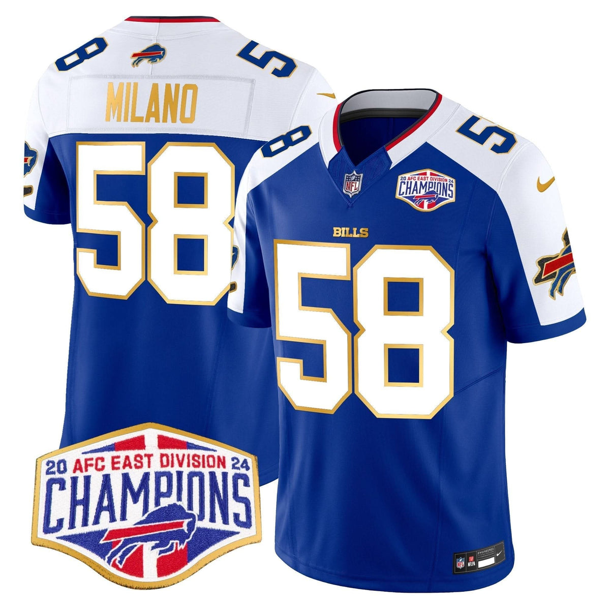 Bills 2024 AFC East Division Champions Gold Trim Vapor Limited Jersey - All Stitched - image 36