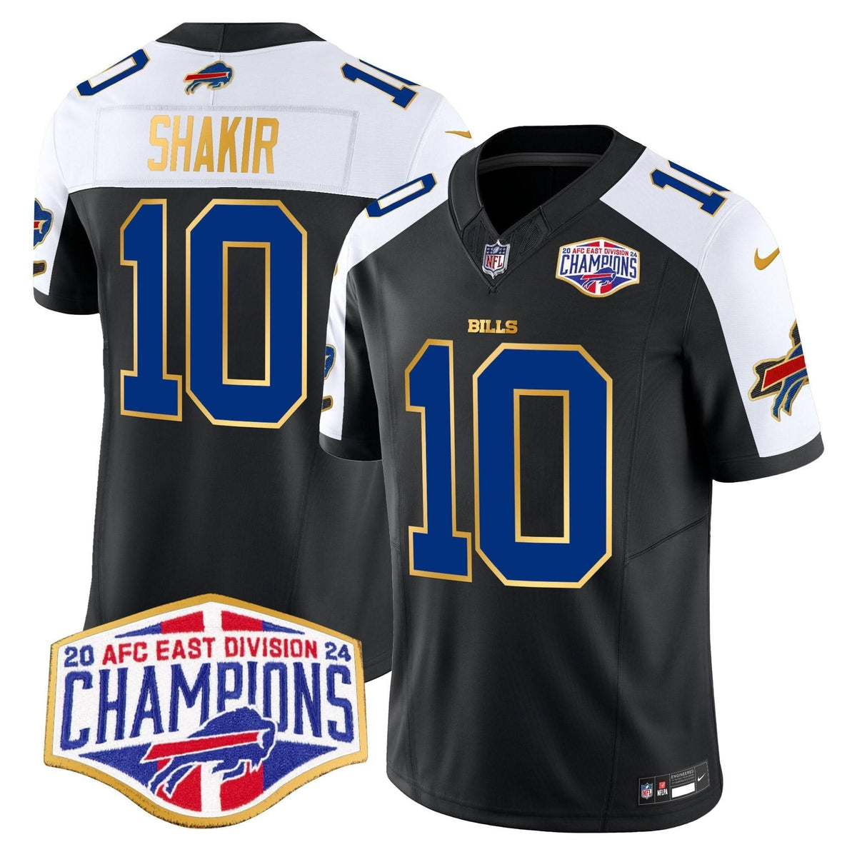 Bills 2024 AFC East Division Champions Gold Trim Vapor Limited Jersey - All Stitched - image 47