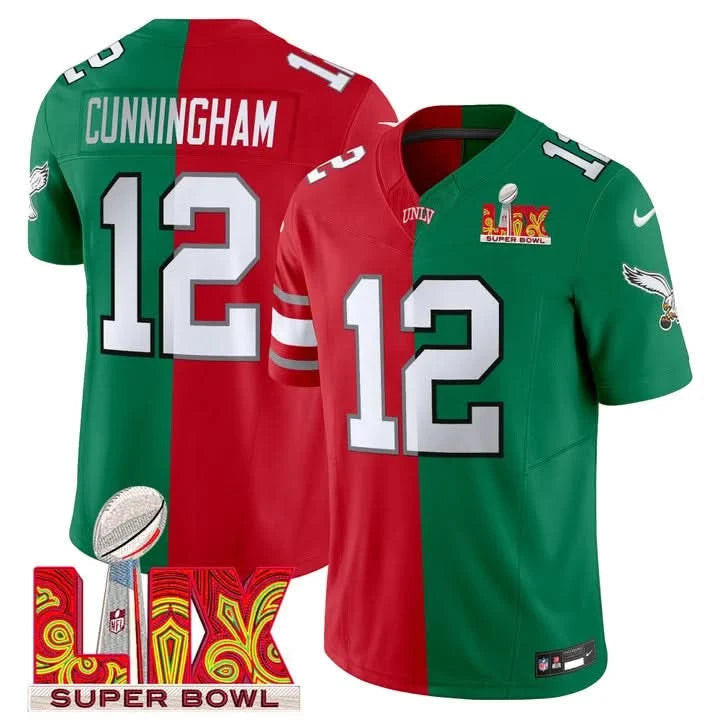 Split Philadelphia Eagles Super Bowl LIX & College Football Vapor Limited Jersey - All Stitched - image 7