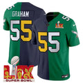 Split Philadelphia Eagles Super Bowl LIX & College Football Vapor Limited Jersey - All Stitched - image 1