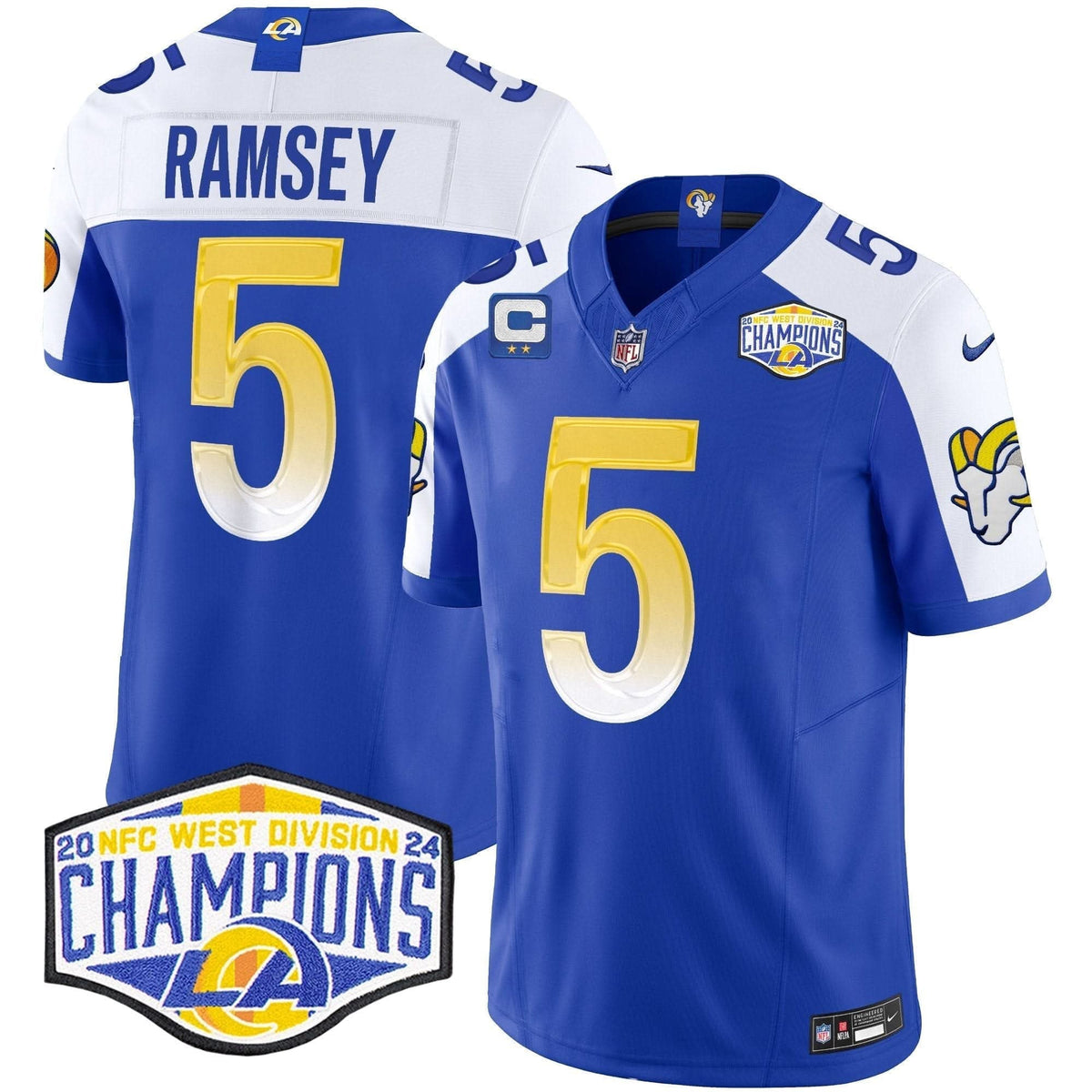 Los Angeles Rams 2024 NFC West Division Champions Vapor Limited Jersey - All Stitched - image 6