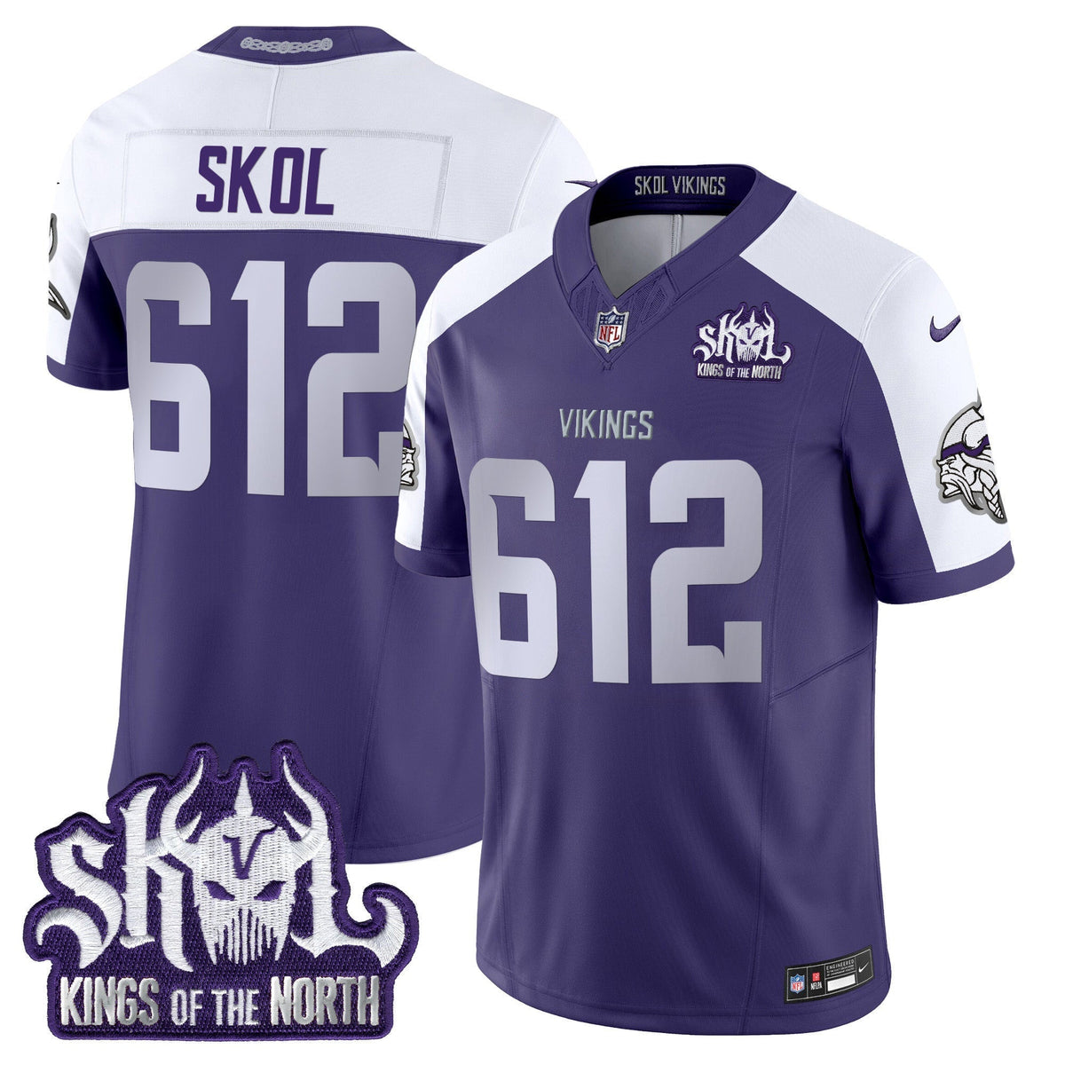 Minnesota Vikings 2025 Winter Warrior Skol Patch Vapor Limited Jersey - All Stitched - image 29