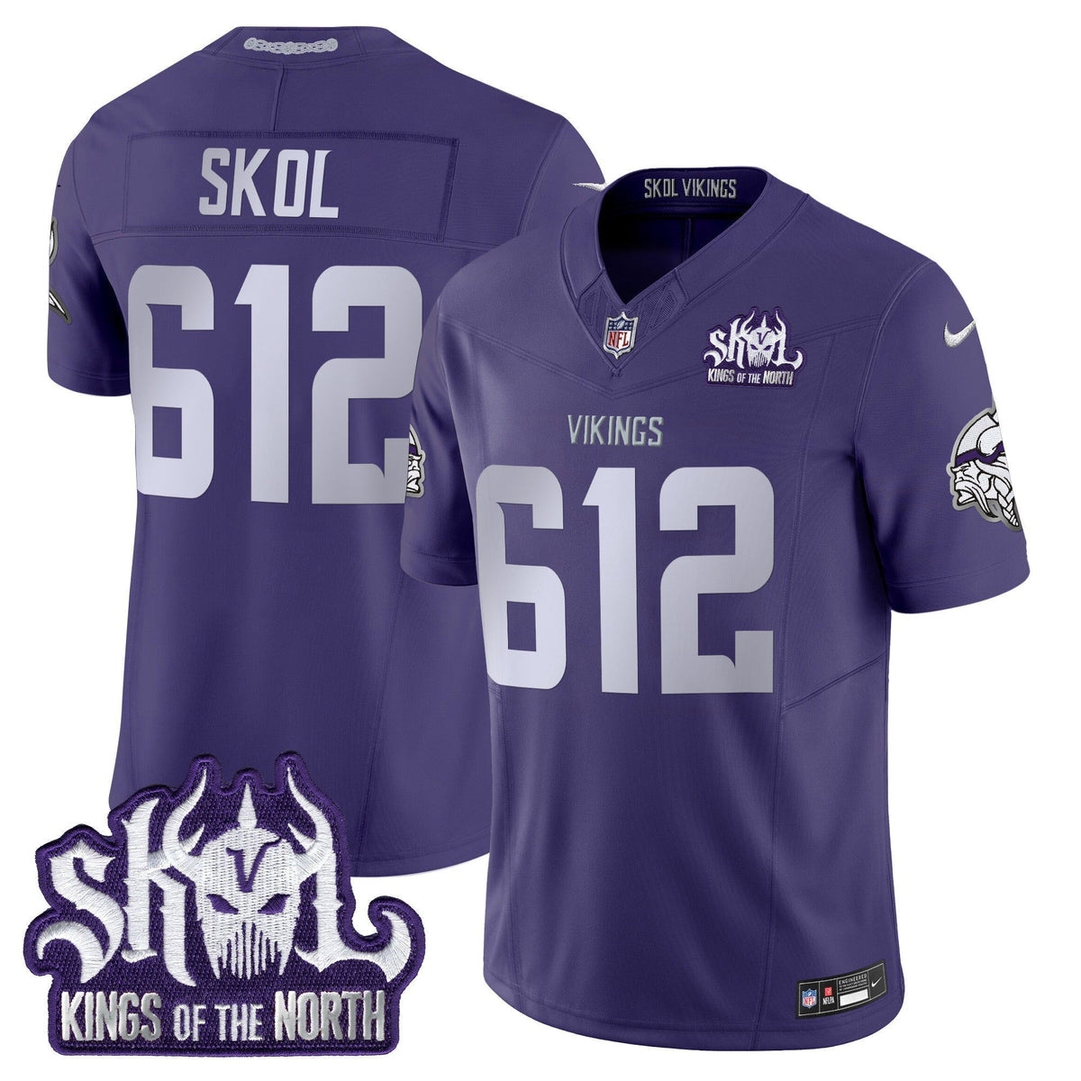 Minnesota Vikings 2025 Winter Warrior Skol Patch Vapor Limited Jersey - All Stitched - image 38