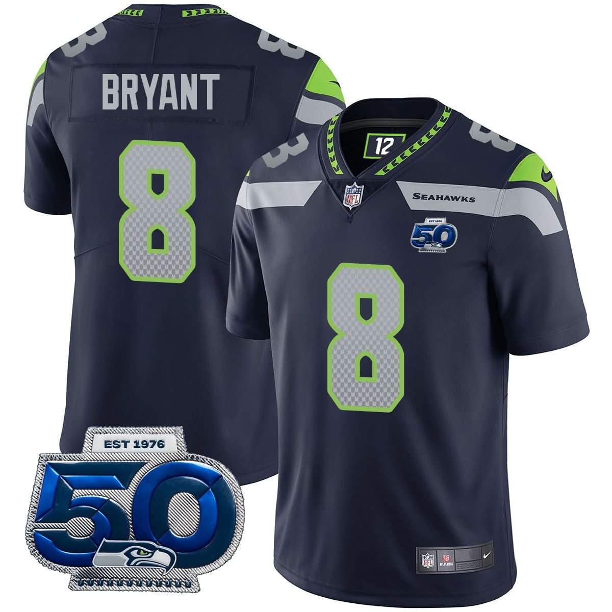 Seattle Seahawks 50th Season Vapor Limited Jersey - All Stitched - image 8