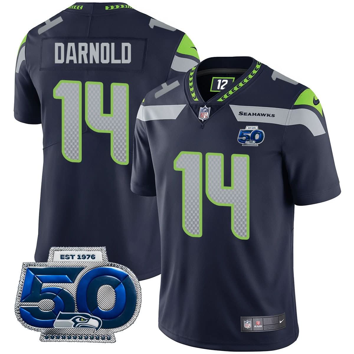 Seattle Seahawks 50th Season Vapor Limited Jersey - All Stitched - image 4