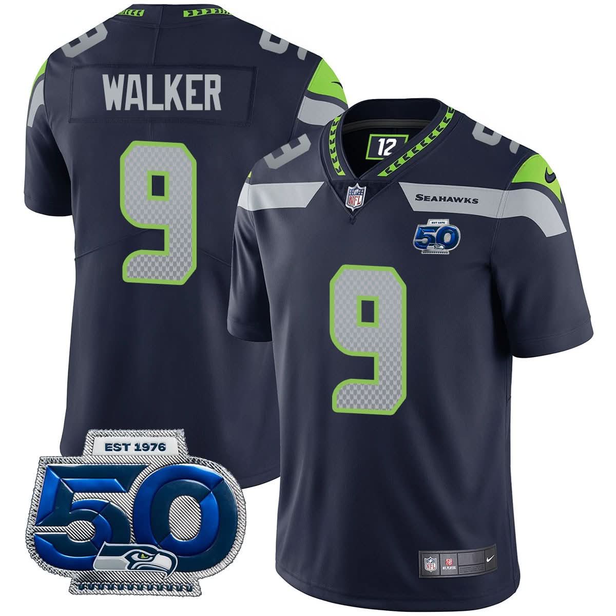 Seattle Seahawks 50th Season Vapor Limited Jersey - All Stitched - image 2